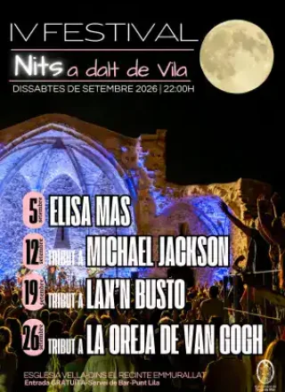 Conciertos que se llevan a cabo en el recinto amurallado los sábados de septiembre. Tossa de Mar 2026